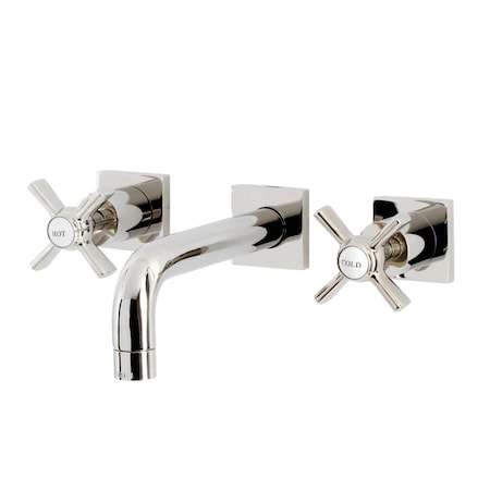 Kingston Brass KS6126ZX Two-Handle Wall Mount Bathroom Faucet, Polished Nickel KS6126ZX